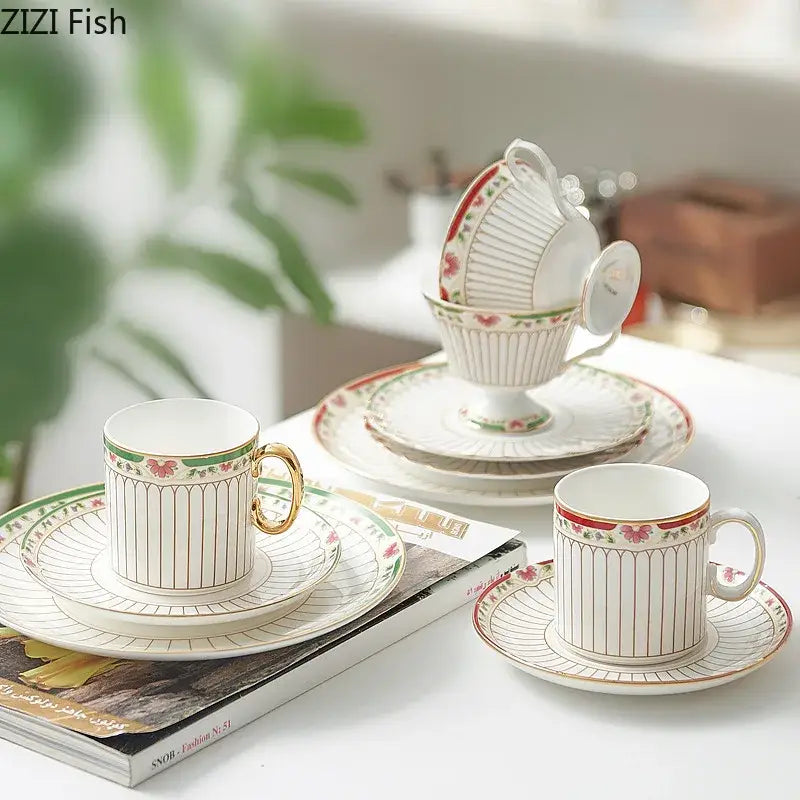 Gold Striped Ceramic Set