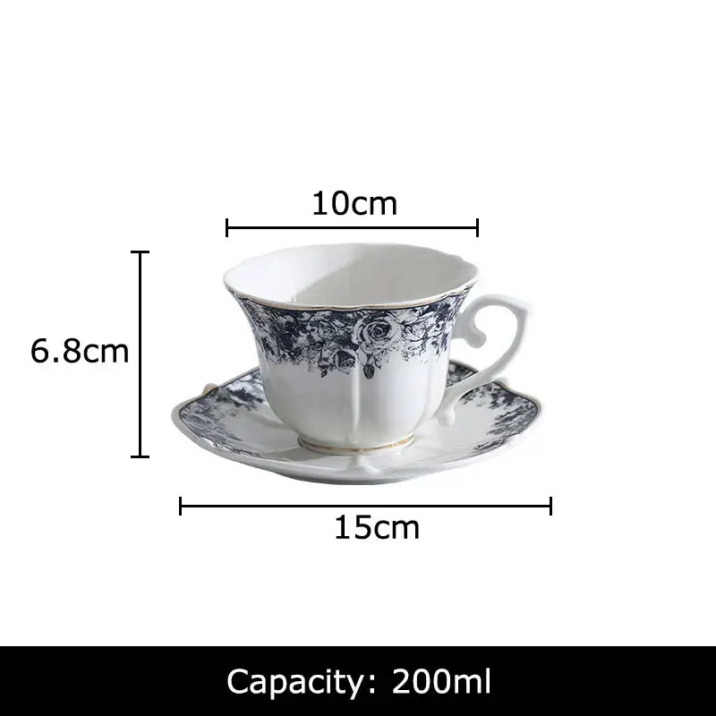 Grey Blue Rose Ceramic Set