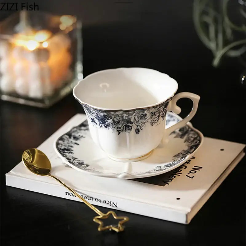 Grey Blue Rose Ceramic Set