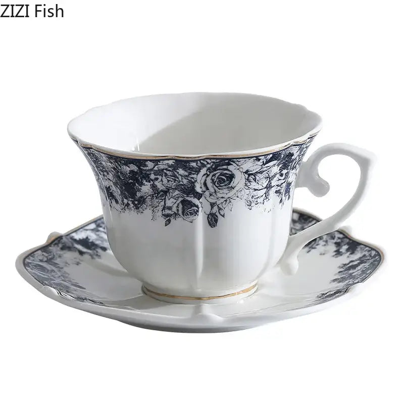 Grey Blue Rose Ceramic Set