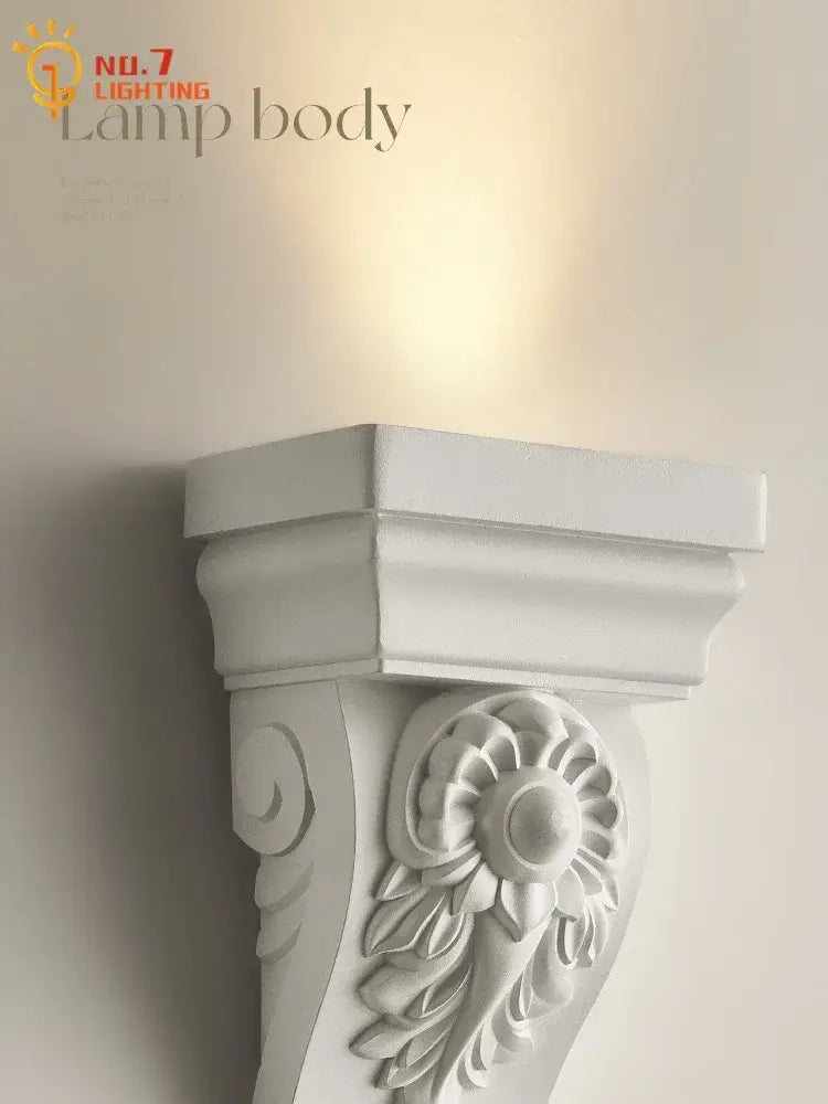 White Cream Resin Wall Lamp Living Room Light