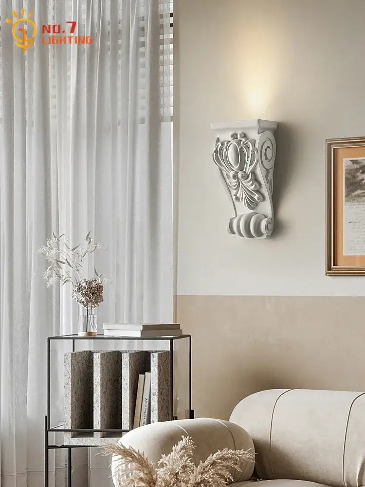 White Cream Resin Wall Lamp Living Room Light