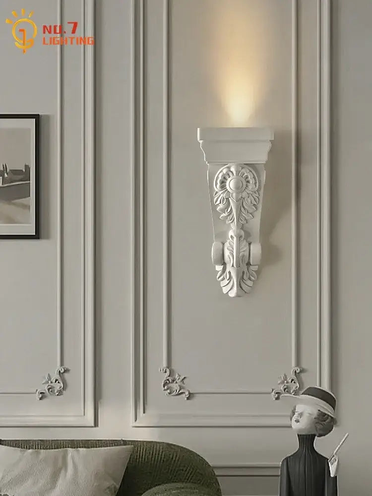 White Cream Resin Wall Lamp Living Room Light