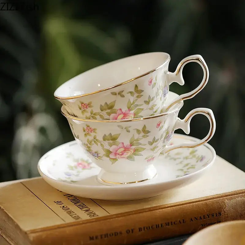 Pink Rose Ceramic Cup Set