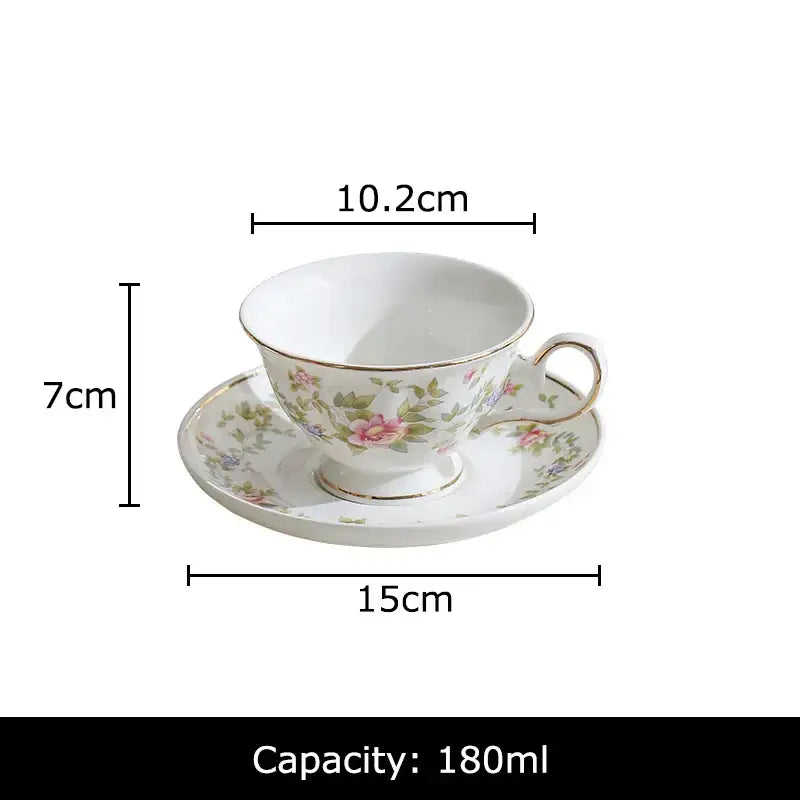 Pink Rose Ceramic Cup Set