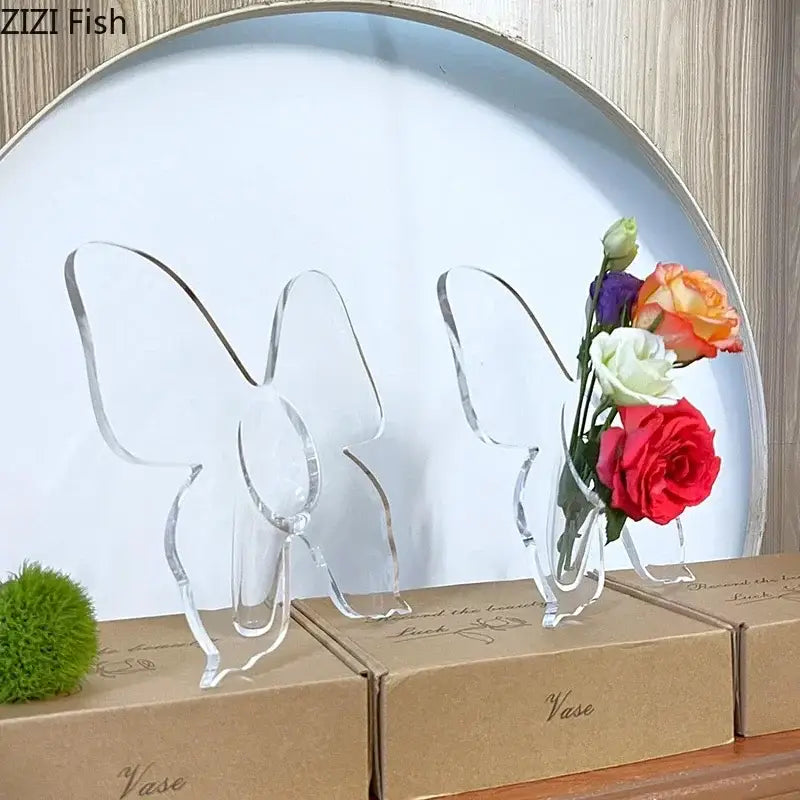 Clear Acrylic Butterfly Vase