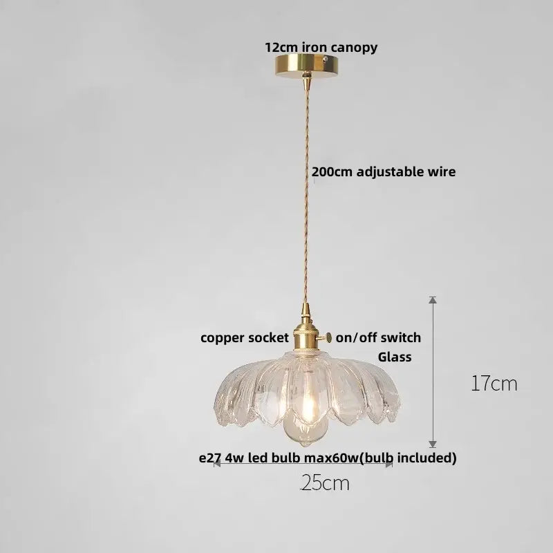 Amber Glass Dual-Head Kitchen Pendant Light