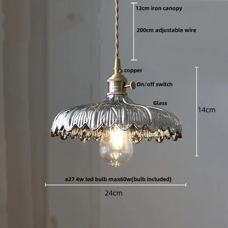 Amber Glass Dual-Head Kitchen Pendant Light