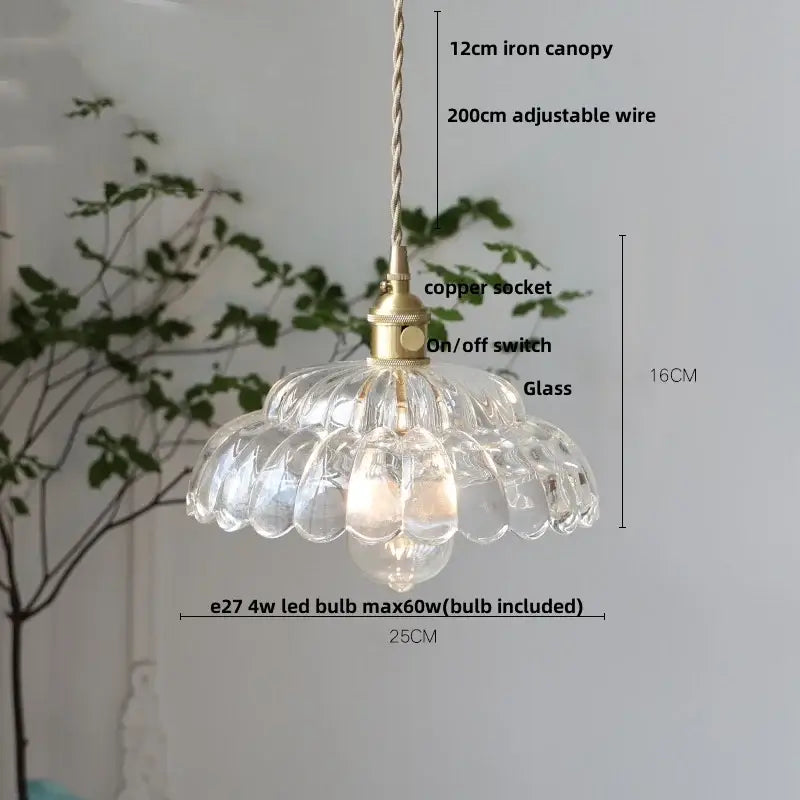 Amber Glass Dual-Head Kitchen Pendant Light