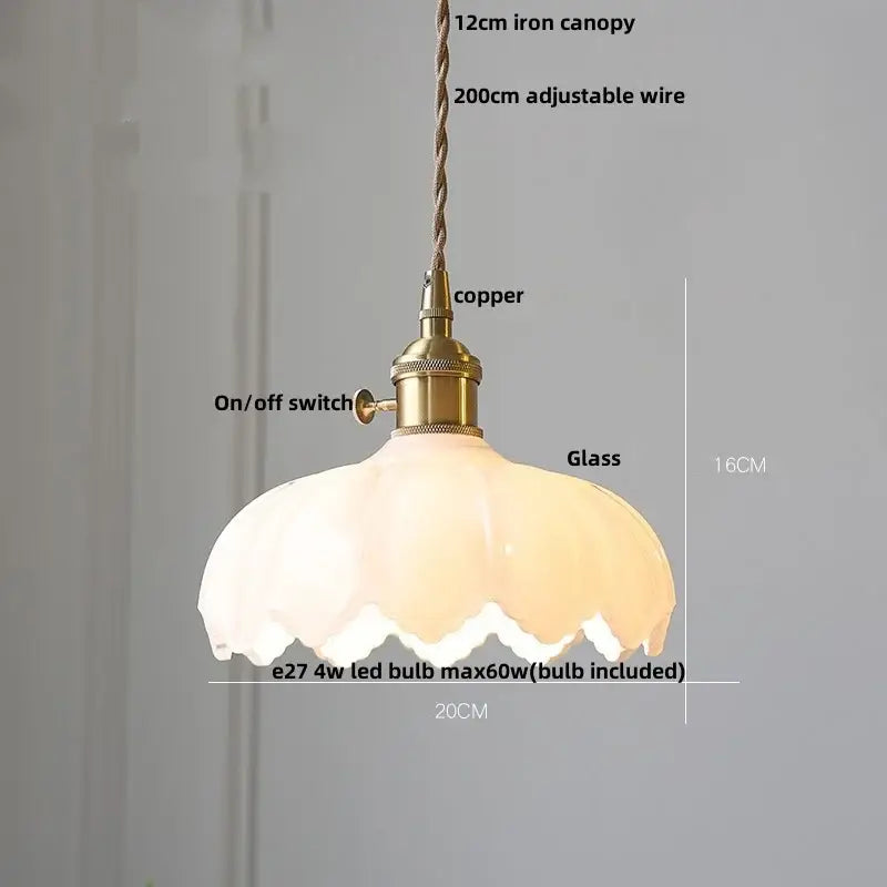 Amber Glass Dual-Head Kitchen Pendant Light