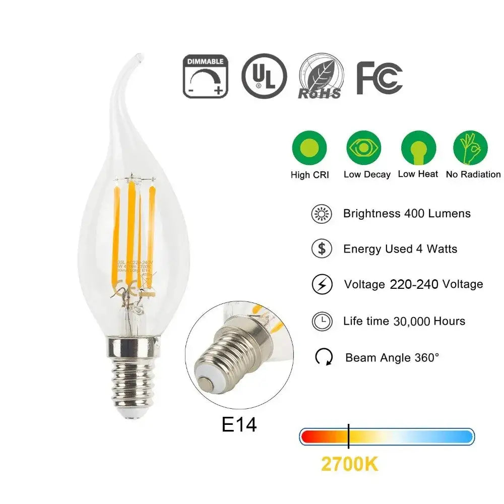 Clear Filament Candle Bulb