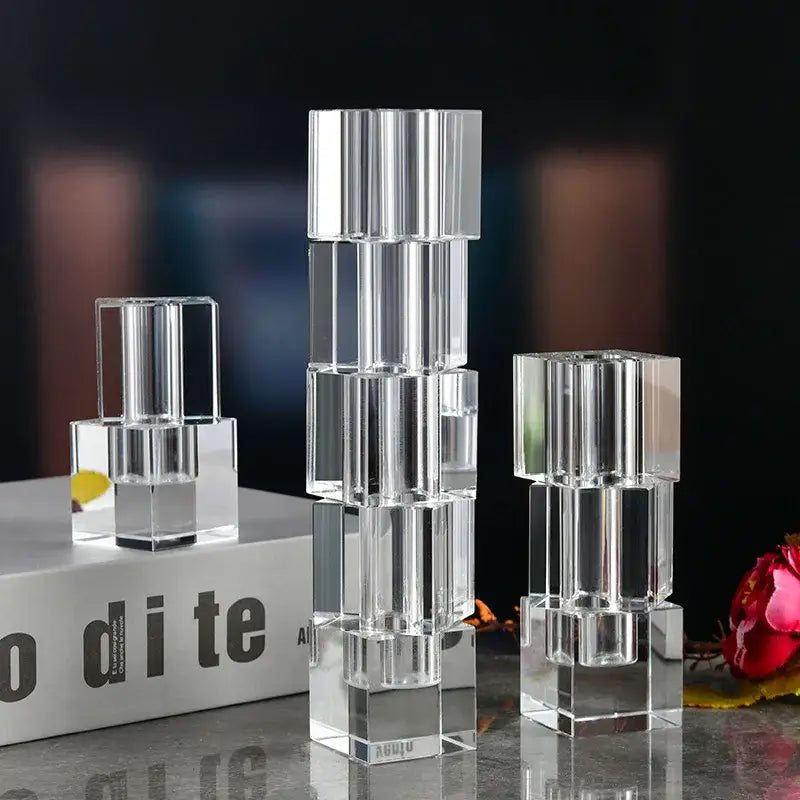 Fluted Clear Glass Vase