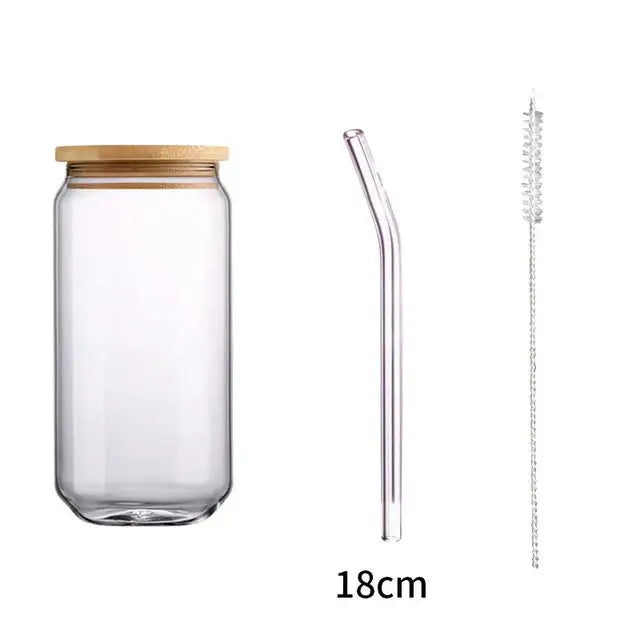 Glass Bamboo Drink Cup