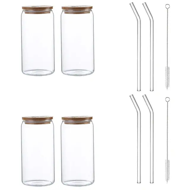 Glass Bamboo Drink Cup