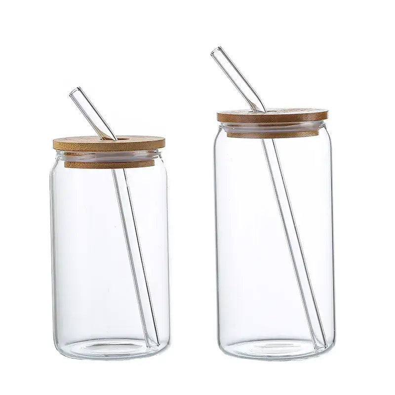 Glass Bamboo Drink Cup