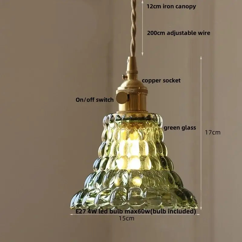 Clear Glass Floral Pendant