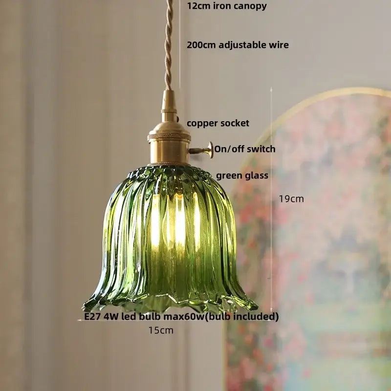 Clear Glass Floral Pendant