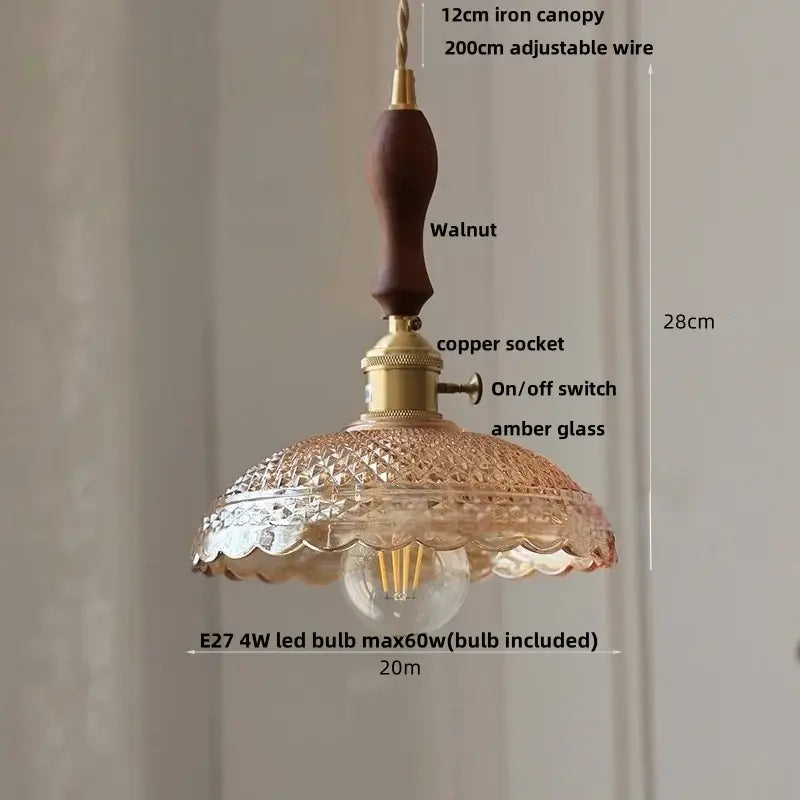 Clear Glass Floral Pendant