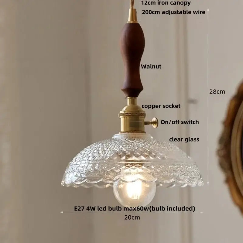 Clear Glass Floral Pendant