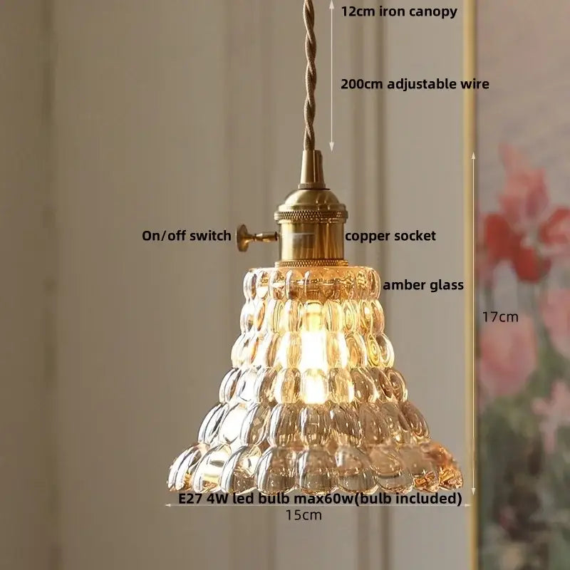 Clear Glass Floral Pendant