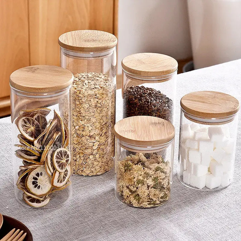 Glass Jars Bamboo Lids