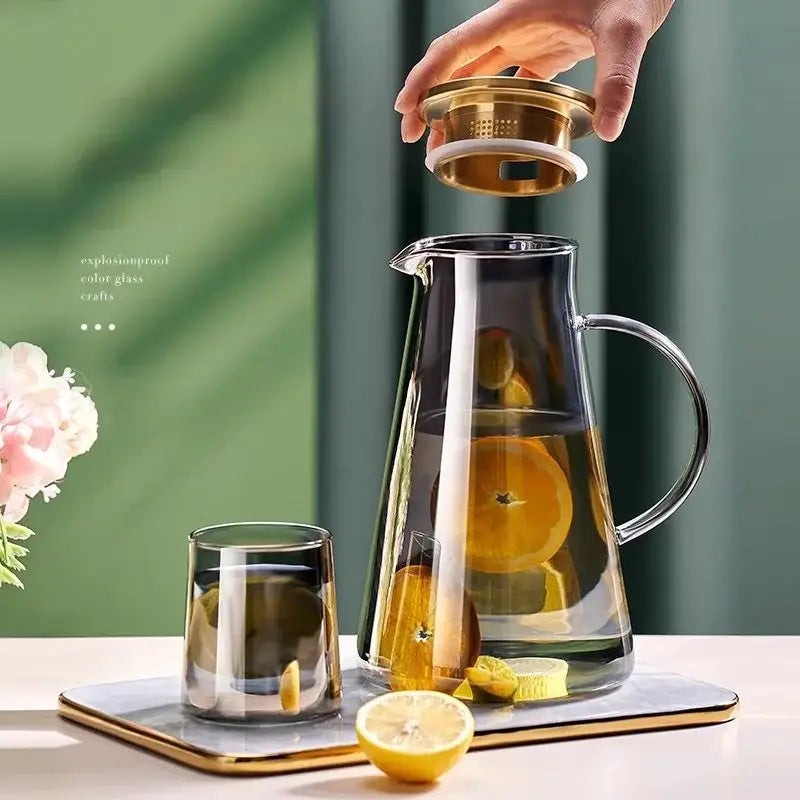 Gold Glass Juice Kettle Set