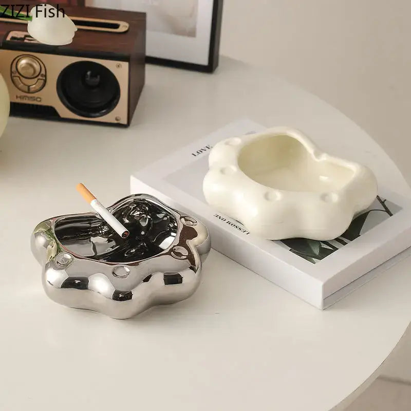 Porcelain Cloud Cat Ashtray