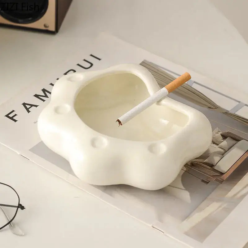 Porcelain Cloud Cat Ashtray
