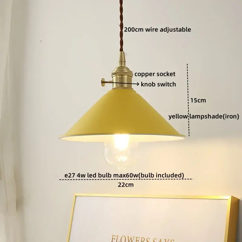 Brass Ceramic LED Pendant Light with Color Modes