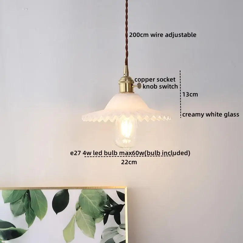 Brass Ceramic LED Pendant Light with Color Modes