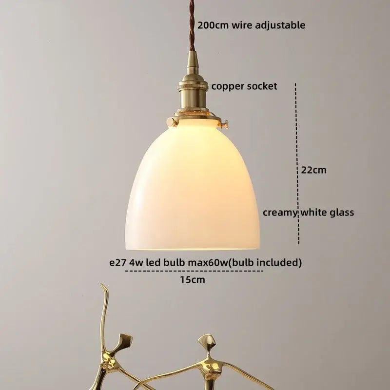 Brass Ceramic LED Pendant Light with Color Modes