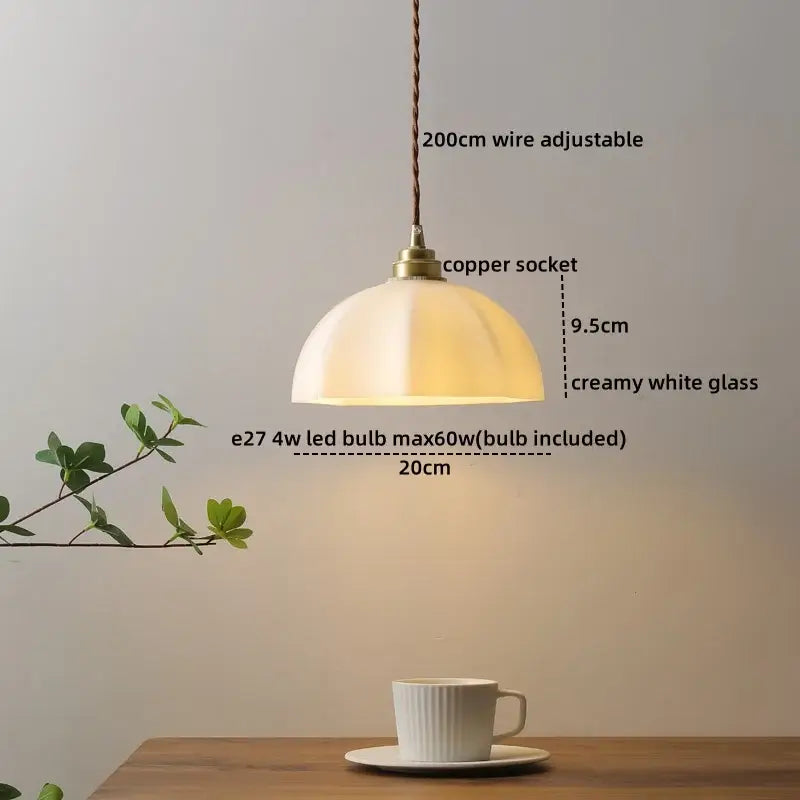Brass Ceramic LED Pendant Light with Color Modes