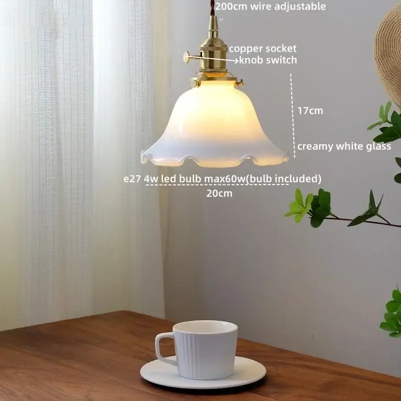 Brass Ceramic LED Pendant Light with Color Modes