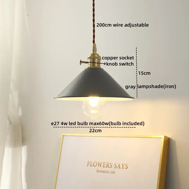Brass Ceramic LED Pendant Light with Color Modes