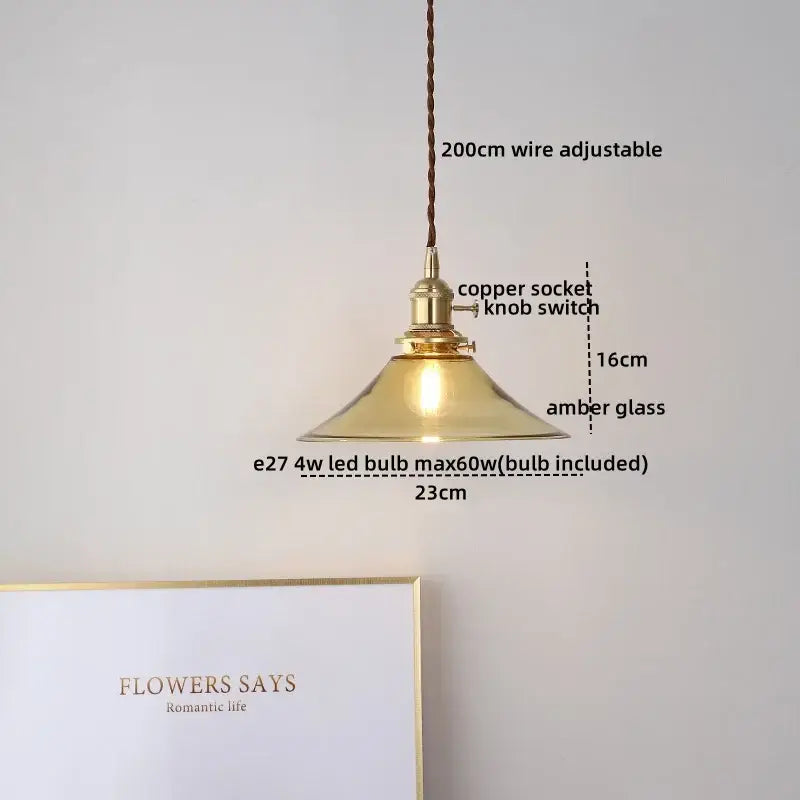Brass Ceramic LED Pendant Light with Color Modes