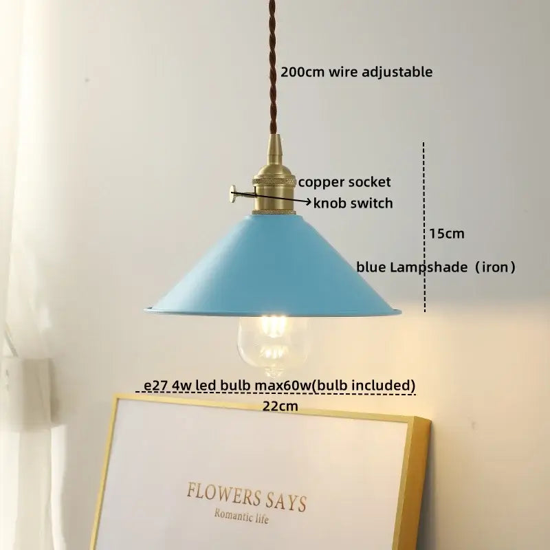 Brass Ceramic LED Pendant Light with Color Modes