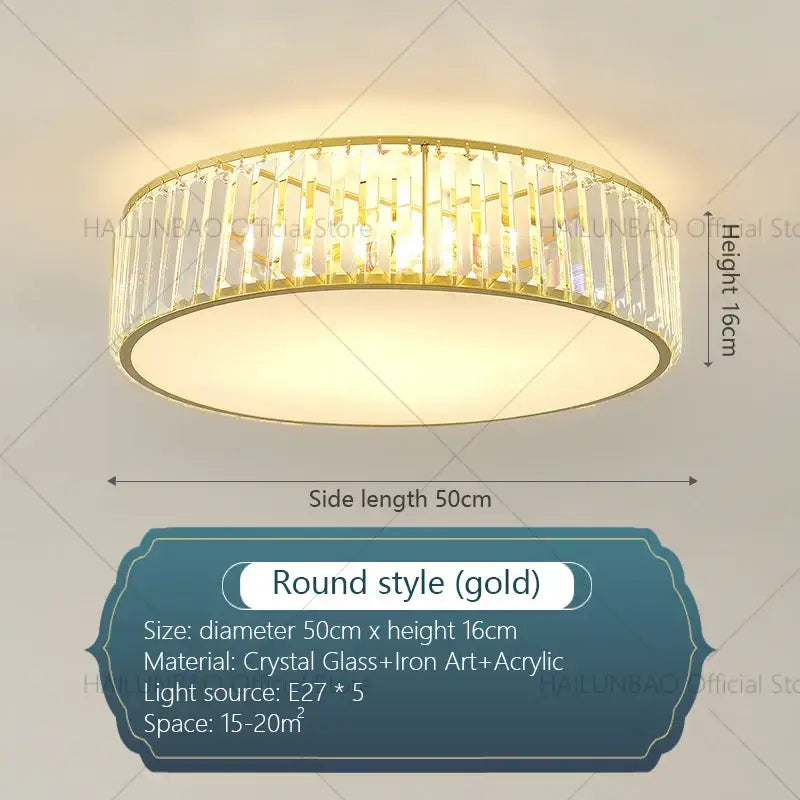 Gold Zen Crystal Ceiling Light