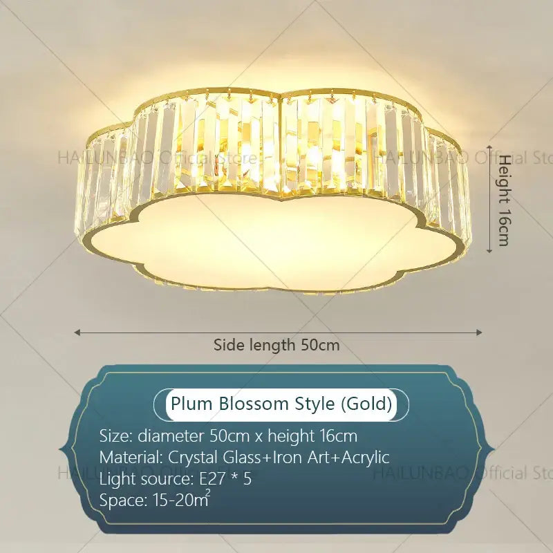 Gold Zen Crystal Ceiling Light