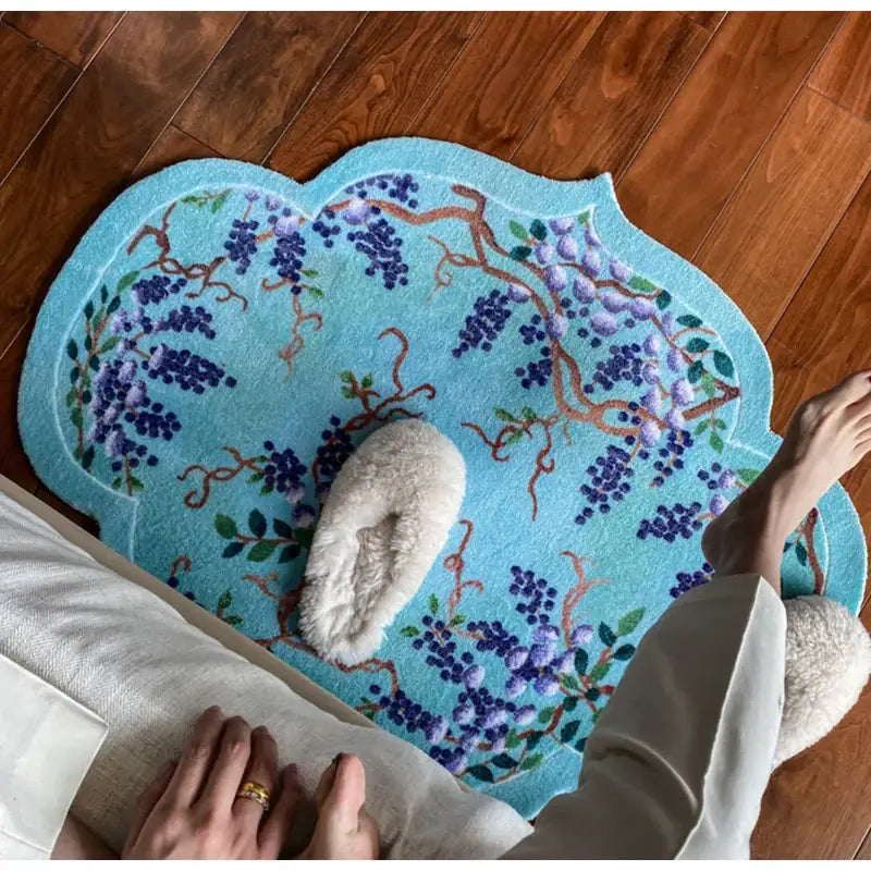 Teal Wisteria Door Mat
