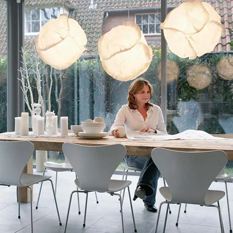 White Organic Pendant Light