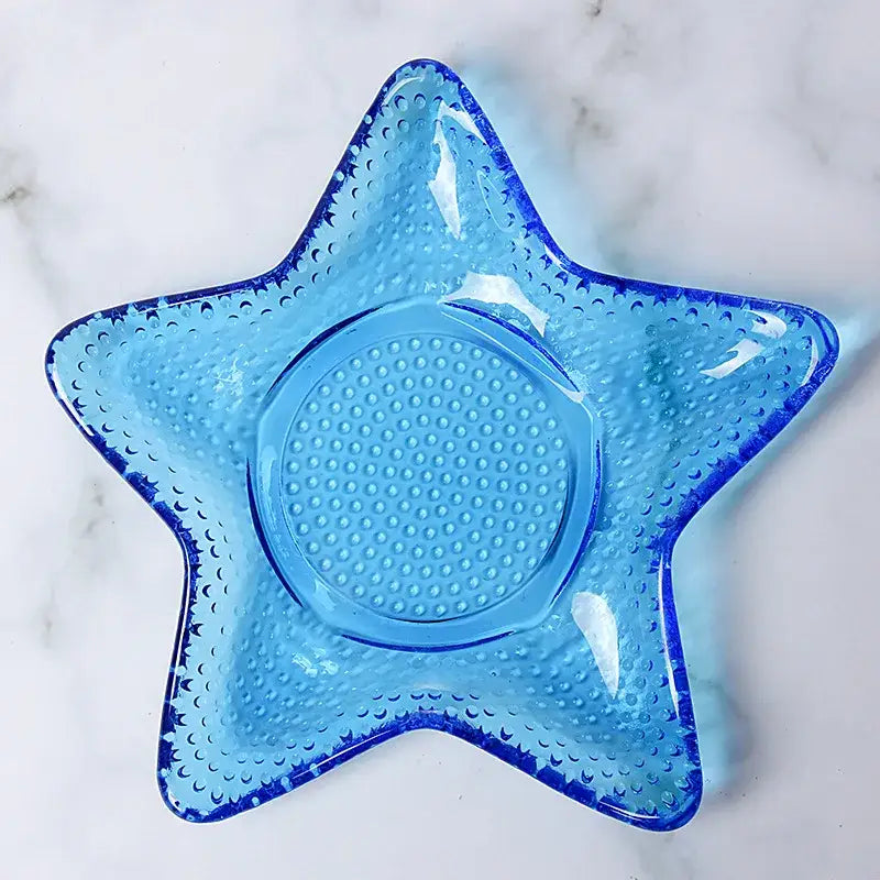 Blue Glass Seashell Dish