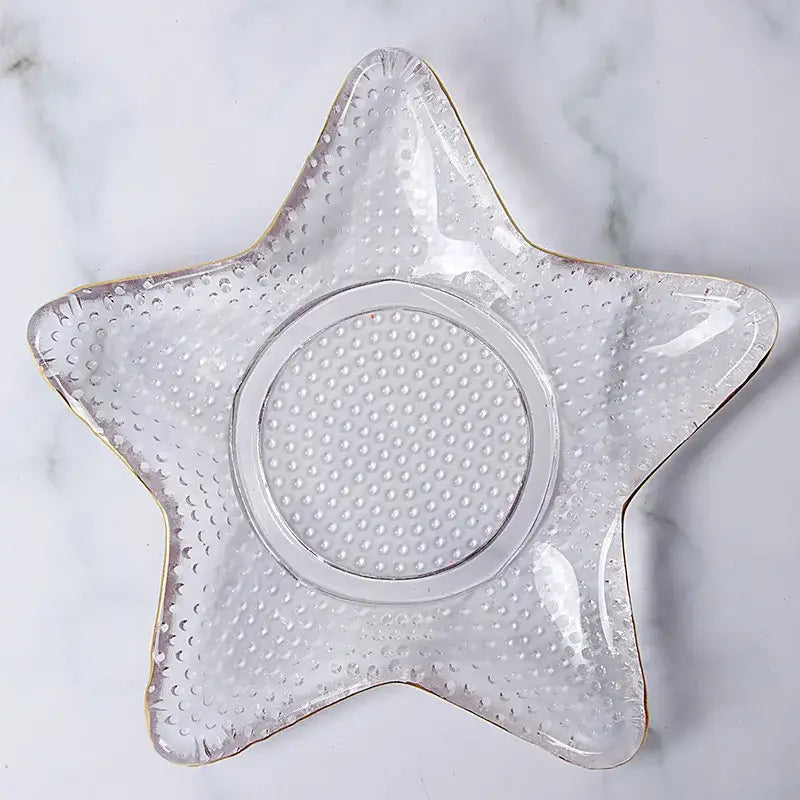 Blue Glass Seashell Dish