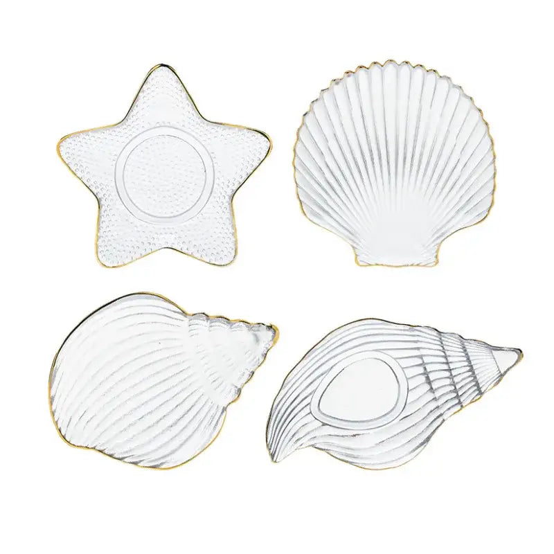 Blue Glass Seashell Dish