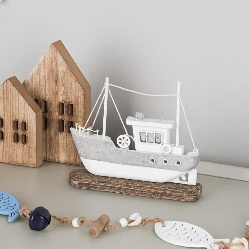 White Gray Ship Model