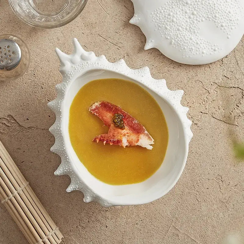 White Shell Ceramic Bowl