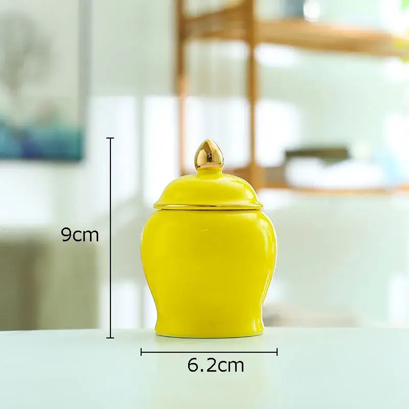 Ceramic Gold Lid Storage Jar