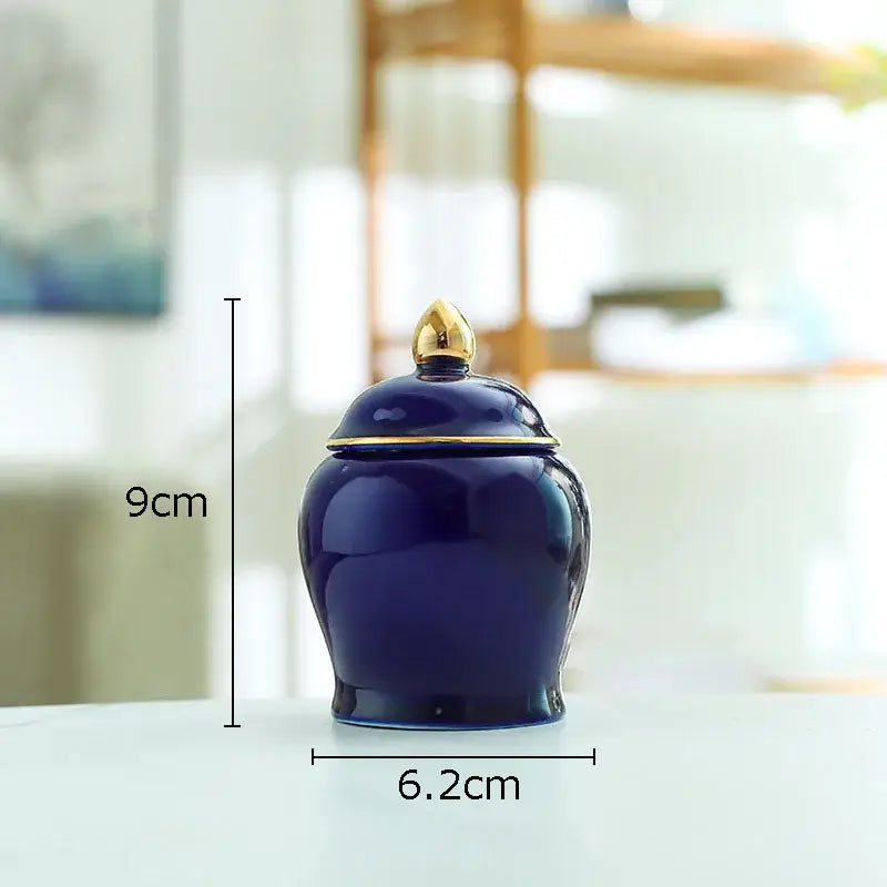 Ceramic Gold Lid Storage Jar
