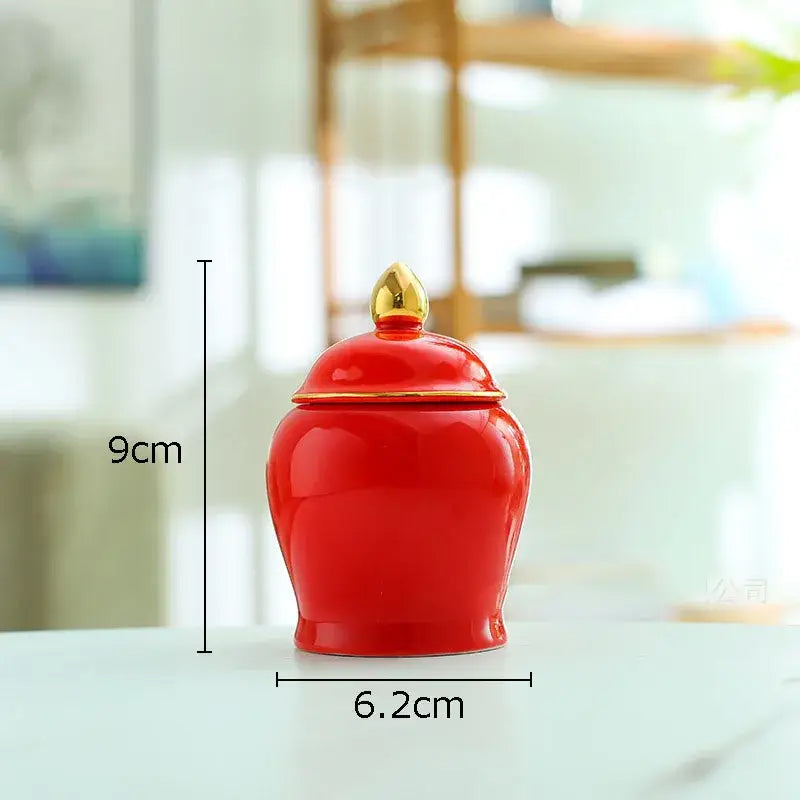 Ceramic Gold Lid Storage Jar