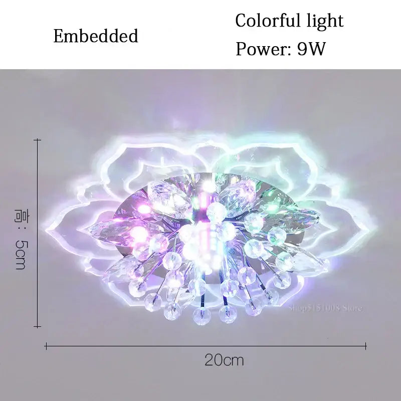 Crystal Flower Ceiling Light Surface-Mounted
