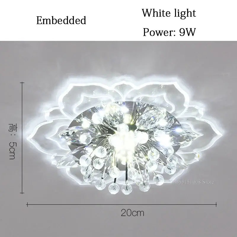 Crystal Flower Ceiling Light Surface-Mounted